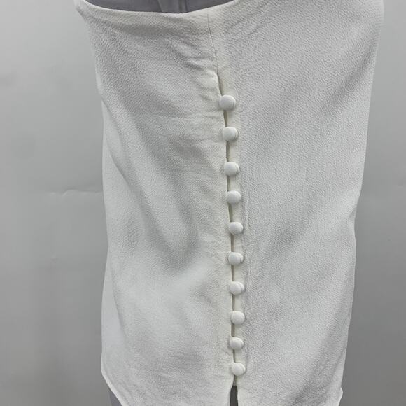 Joie Tank Top Womens XS Extra Small White Fabric Round Button Lined Camisoles - Picture 4 of 11